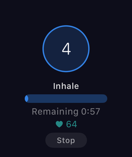 iKima on Apple Watch: belly breathing with live heart rate